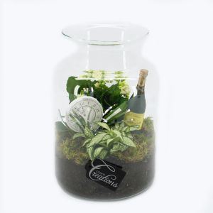 Nieuwjaar plantcadeau in glas