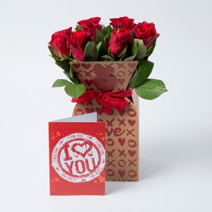 Rode Rozen Post +Vouwvaas