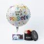Combi Deal Geslaagd met folieballon, bloemstuk en Tony's Chocolonely Melk reep