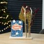 Gouden kerst droogbloemen met kerst bloeikaartje Fleurige Kerst