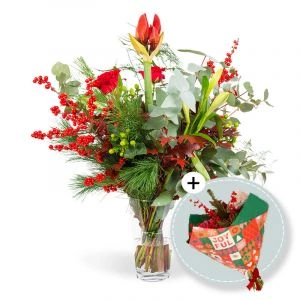Kerstboeket Christmas Dream bestellen inclusief kerst boekethoes