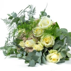 Avalanche+®  boeket met witte rozen