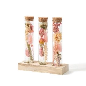Brievenbus droogbloemen - Message in Bottle Pink Blush - op houten standaard