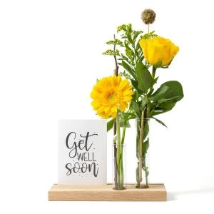 Brievenbus cadeau met kaarthouder en gele bloemen