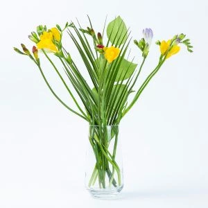 Brievenbus Freesia's + Kaarsjes 