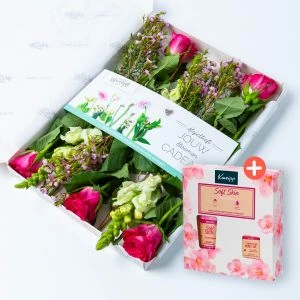 Brievenbusbloemen met Kneipp Soft Skin cadeauset