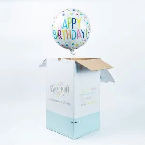 Folieballon Happy Birthday gevuld met helium