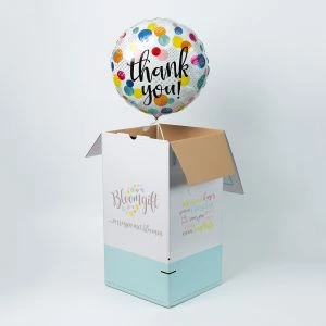 Folieballon Thank You gevuld met helium uit BloomGift verpakking
