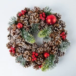 Kerstkrans Christmas  met sneeuw