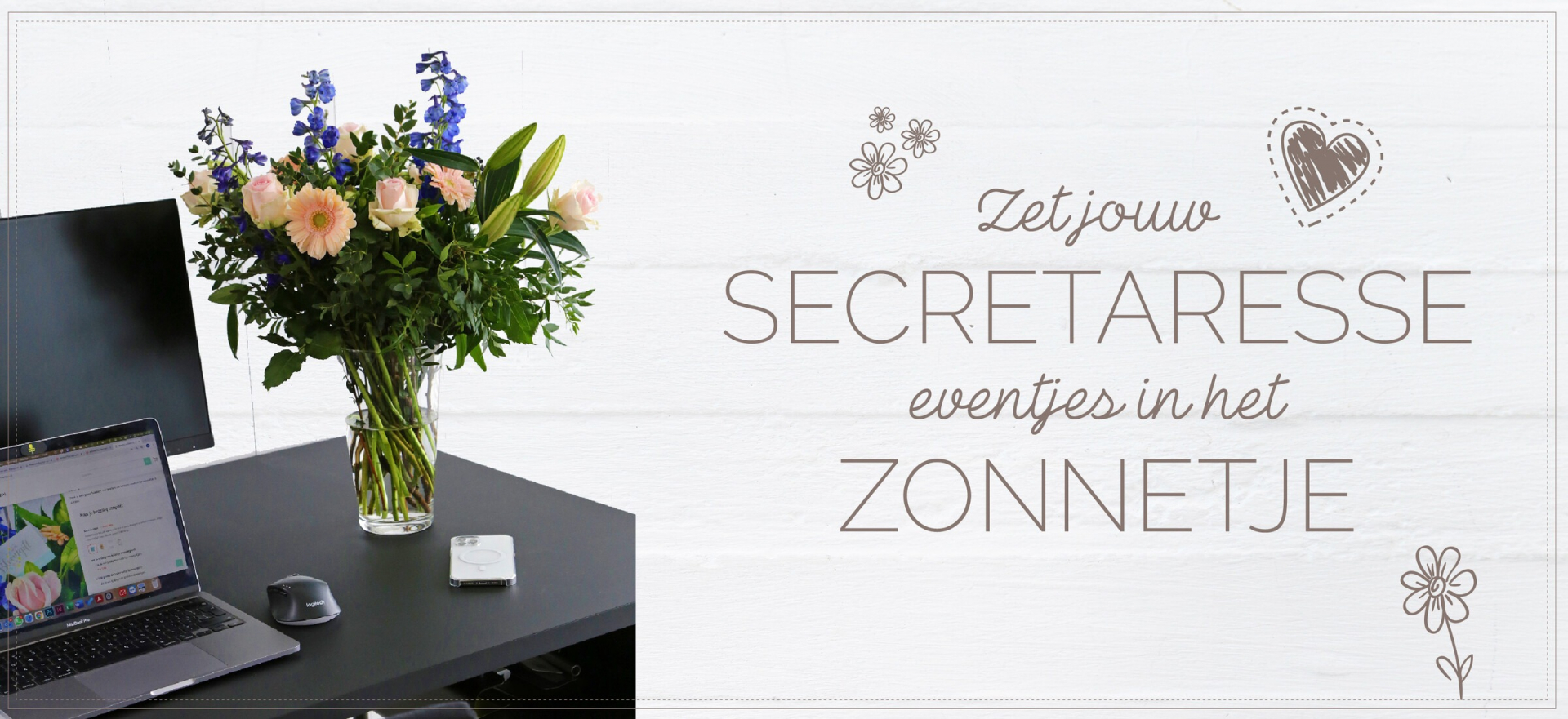 Secretaresse dag verras met bloemen cadeau
