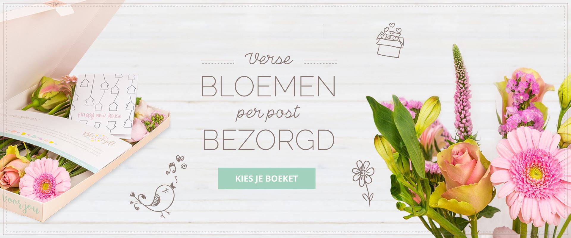 Brievenbusbloemen Verse bloemen per Post Bloomgift
